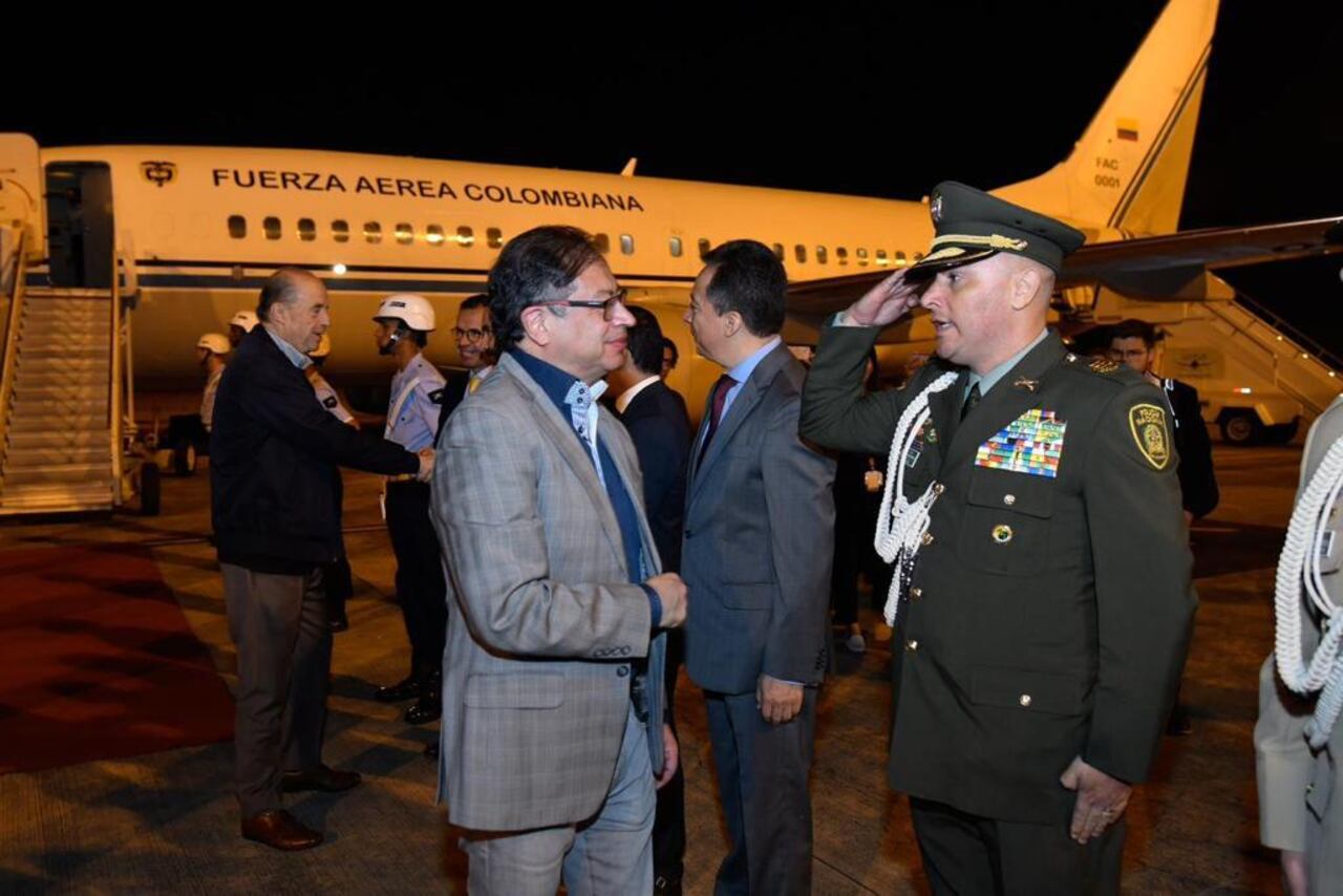 El presidente Petro tras su llegada a Brasil