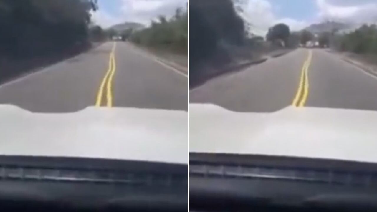 El video se hizo viral en redes sociales y deja ver el mal estado de señalización en el que se encuentra la vía