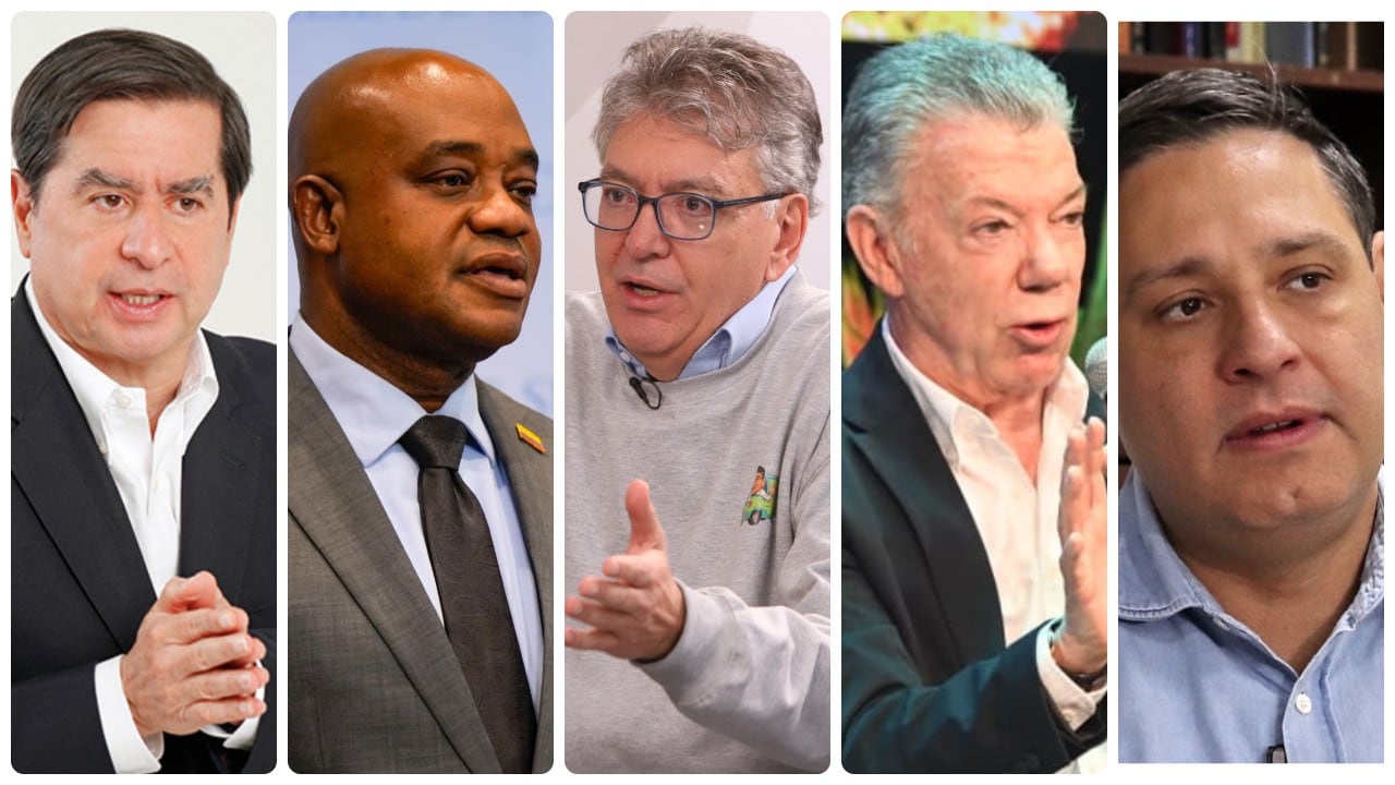 Juan Fernando Cristo, Luis Gilberto Murillo, Mauricio Cárdenas, Juan Manuel Santos y Mauricio Lizcano.