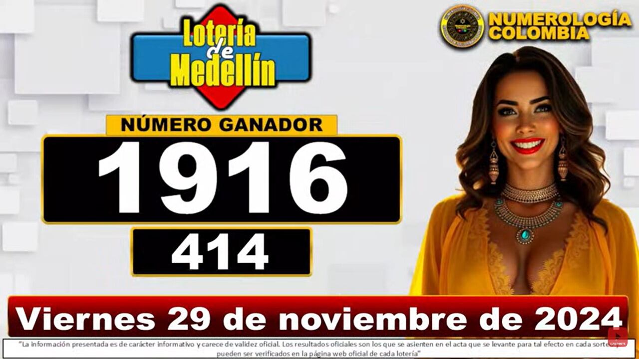 Resultados Lotería Medellín 29 de noviembre 2024
