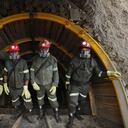 De izquierda a derecha, los rescatistas mineros Ramiro García Pulido, Campo Elías Moreno Gómez, Jaider Prado y Wilmar Vladimir Téllez Alvarado.