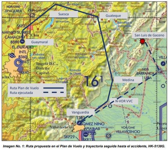 La aeronave se encontró destruida en una zona rural, sobre un potrero de superficie irregular