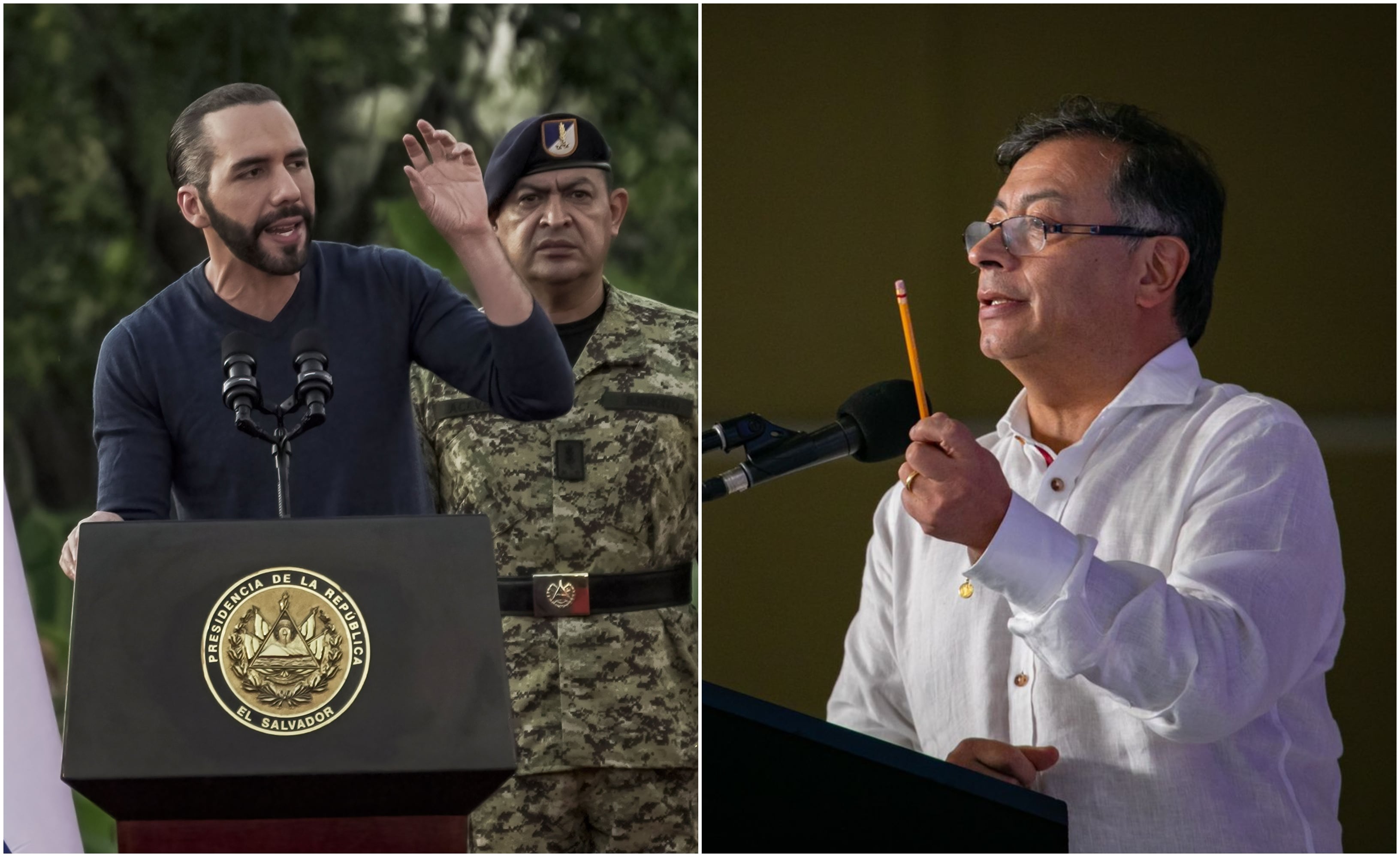 Presidente Gustavo Petro y el mandatario de El Salvador Nayib Bukele
