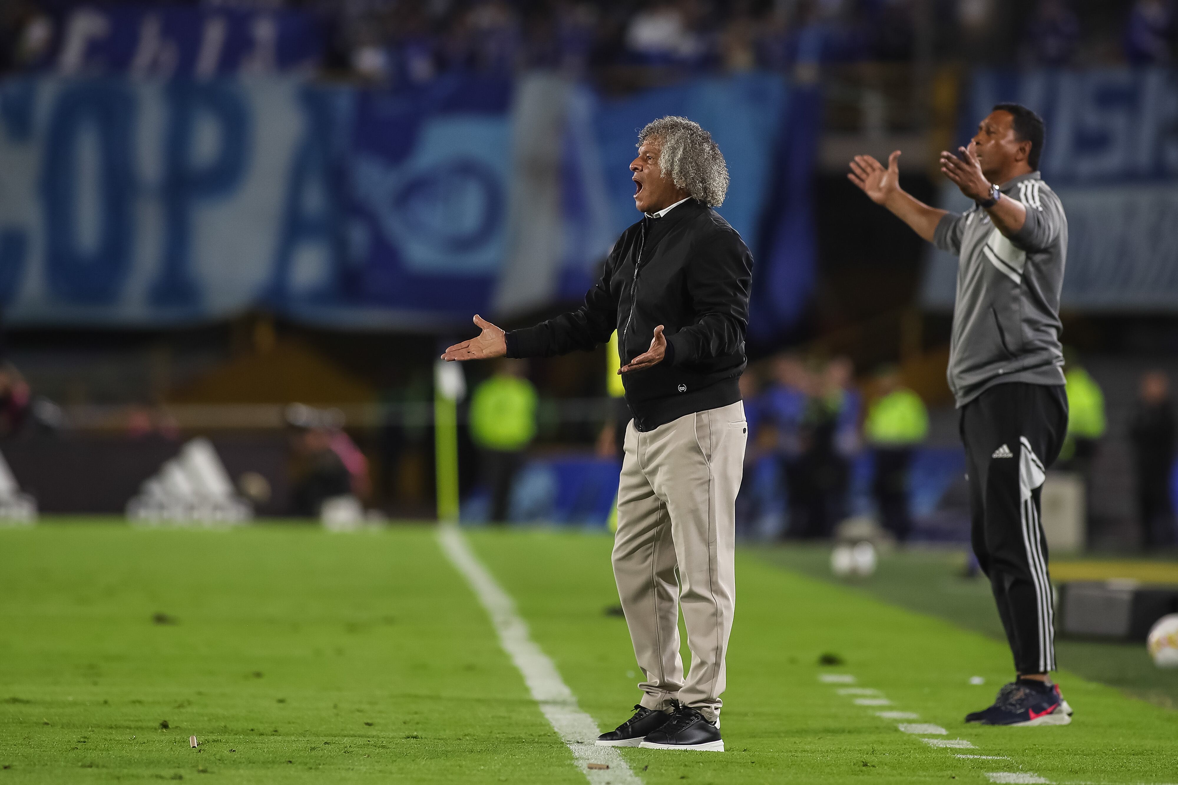 Bogotá. Noviembre 15 2023. Millonarios enfrenta a Atletico Nacional en el partido de ida de la final de la Copa BetPlay, en el estadio El Campin. (Colprensa - John Paz)