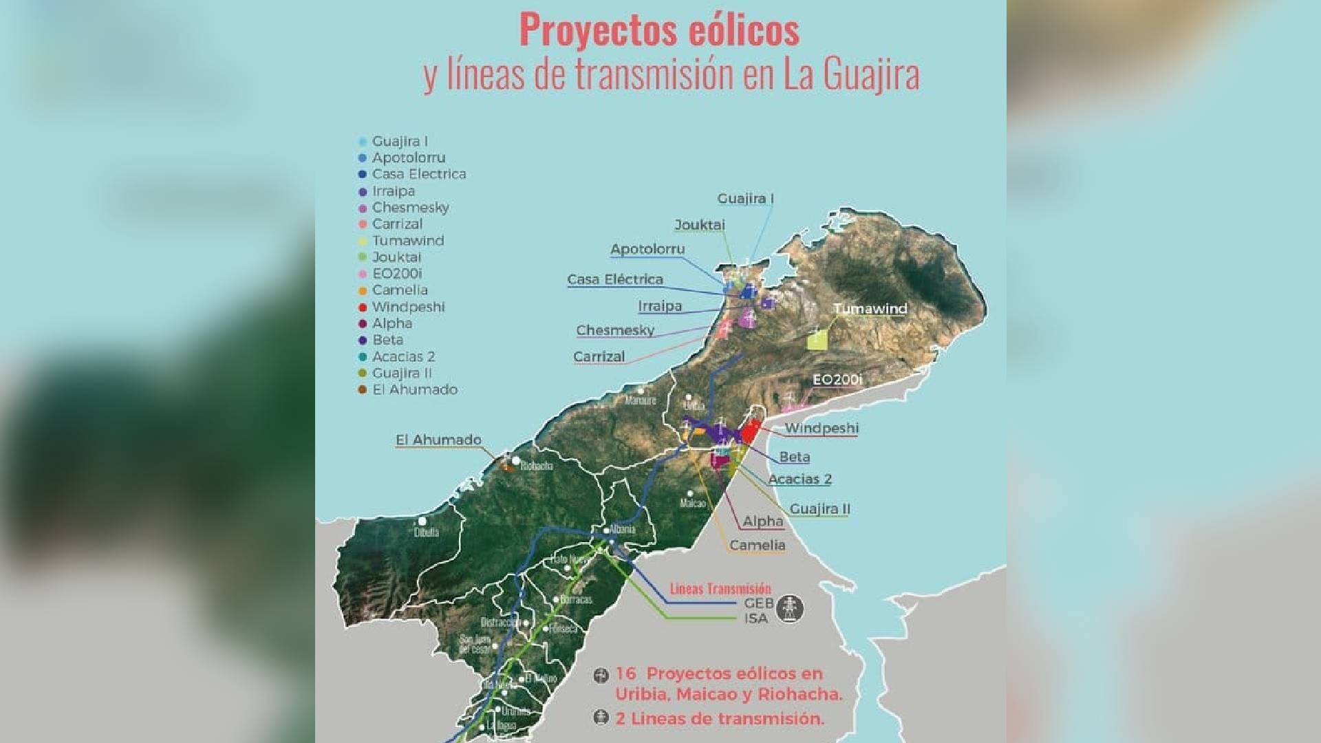 En La Guajira se están construyendo 15 parques eólicos adicionales.