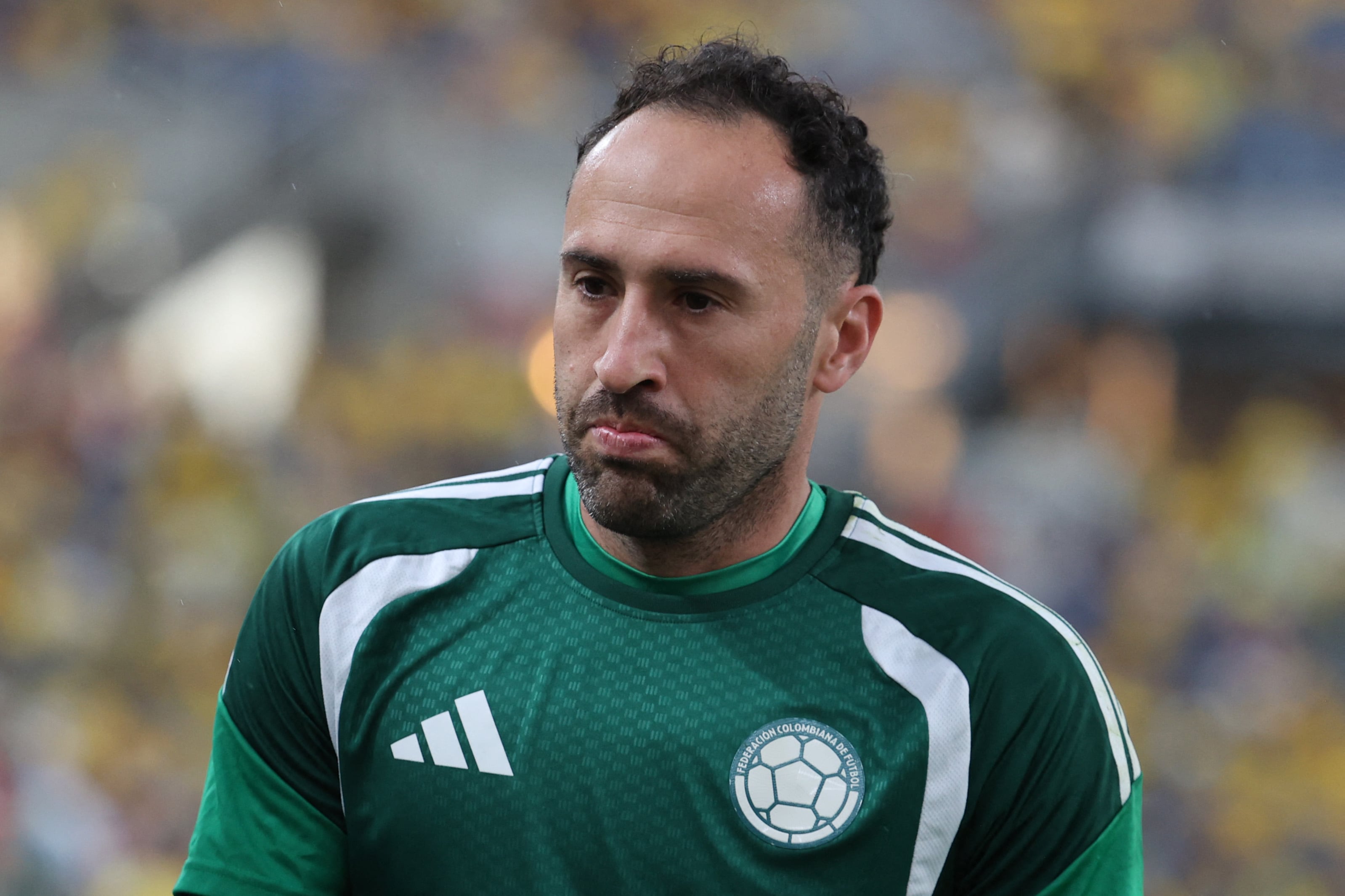 ORLANDO, FLORIDA - MARCH 26: David Ospina of Colombia looks on prior to the international friendly match between Colombia and Croatia at Camping World Stadium on March 26, 2026 in Orlando, Florida. Leonardo Fernandez/Getty Images/AFP (Photo by Leonardo Fernandez / GETTY IMAGES NORTH AMERICA / Getty Images via AFP)