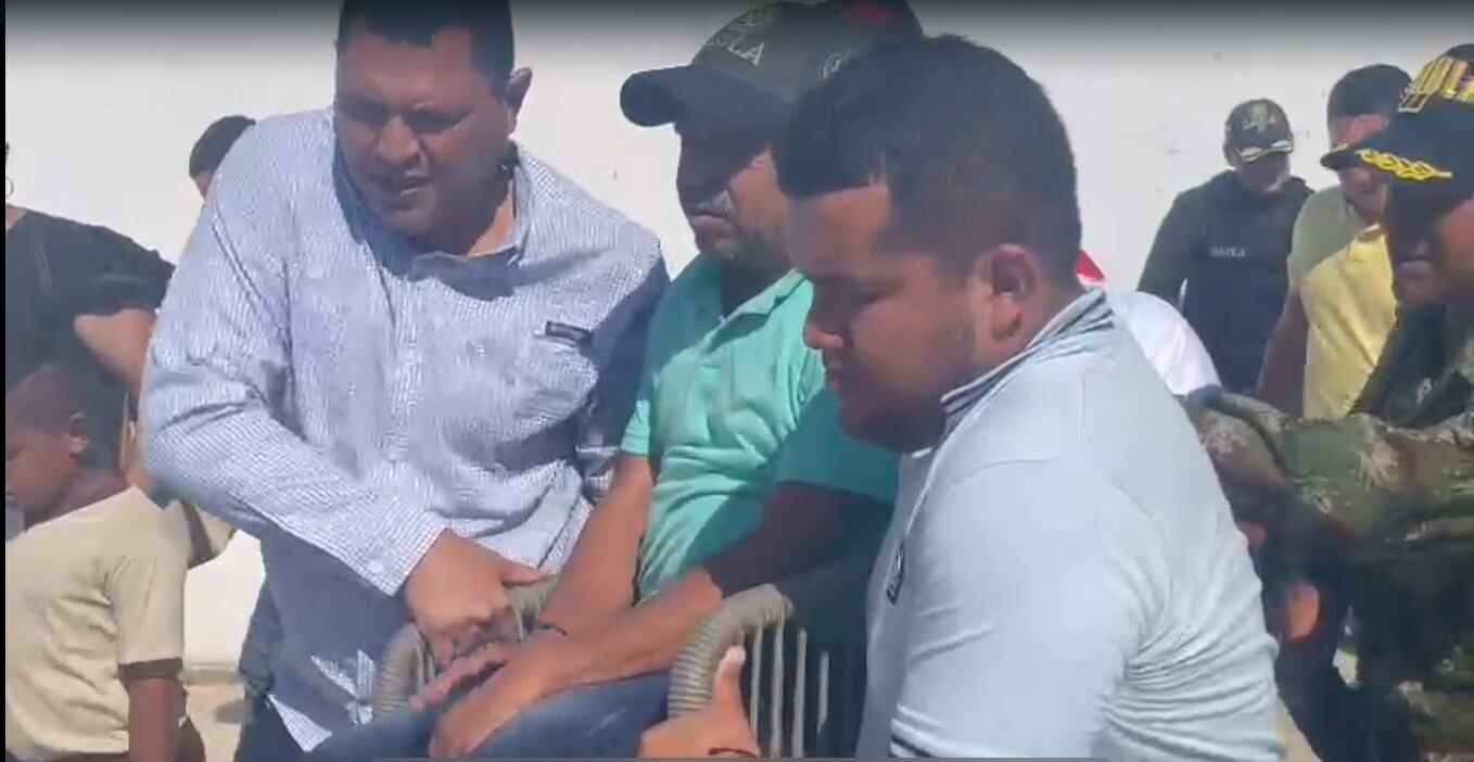 Luis Manuel Díaz durante su regreso a casa tras ser víctima de secuestro por parte del ELN.