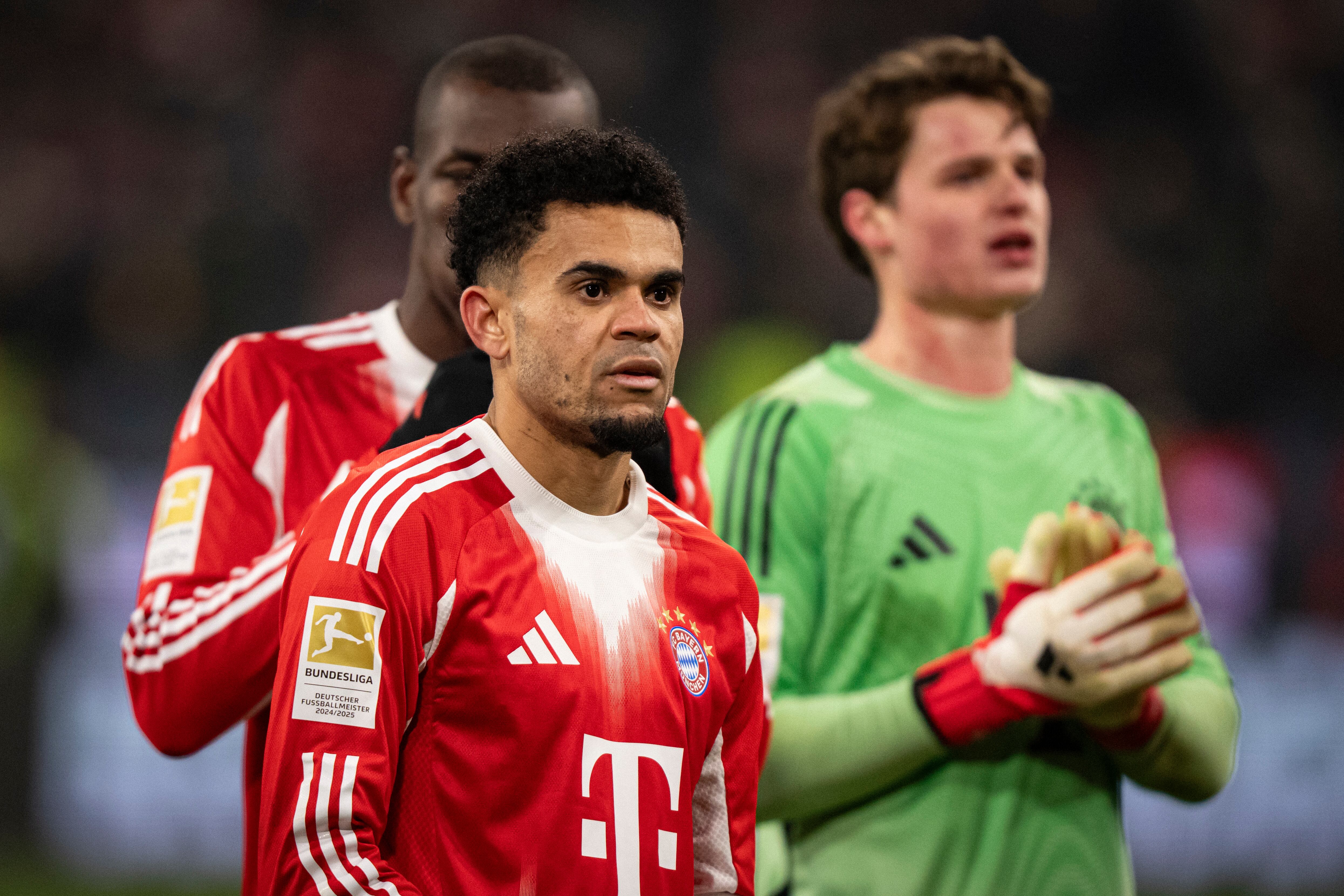 MUNICH, GERMANY - JANUARY 24: Luis Diaz of FC Bayern Muenchen after the defeat in the Bundesliga match between FC Bayern München and FC Augsburg at Allianz Arena on January 24, 2026 in Munich, Germany. (Photo by S. Mellar/FC Bayern via Getty Images)