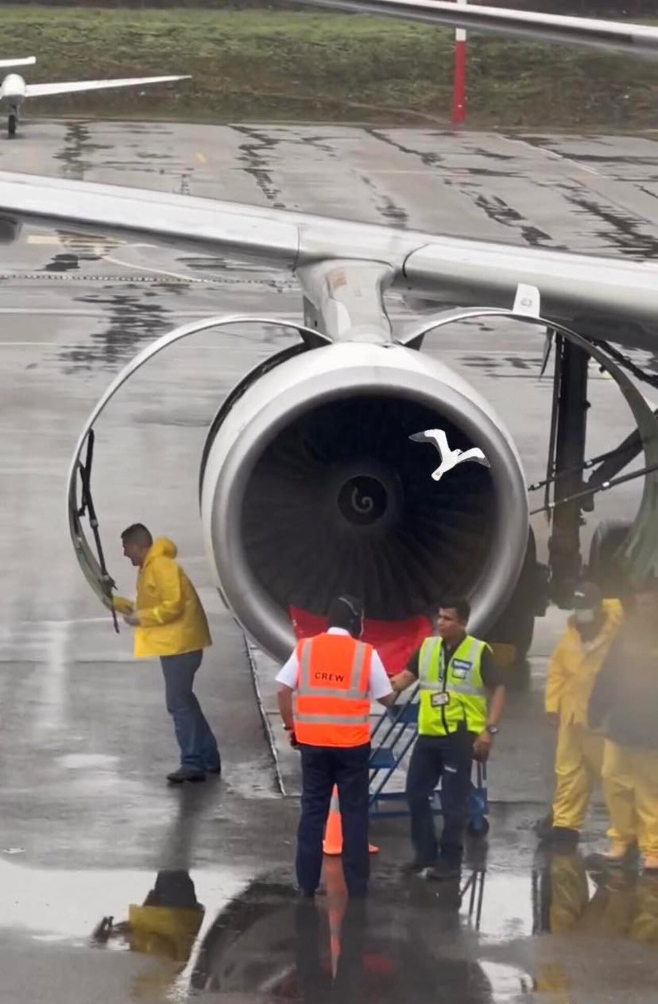 Las autoridades verifican los daños que se pudo generar en la turbina.