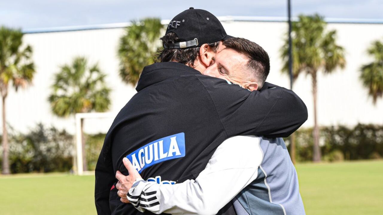 Messi en la práctica de la Selección Colombia.