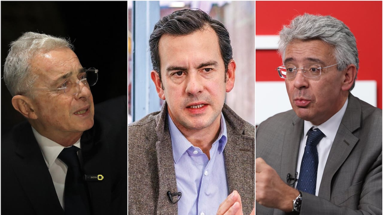 Álvaro Uribe, Rodrigo Lara y Enrique Gómez.