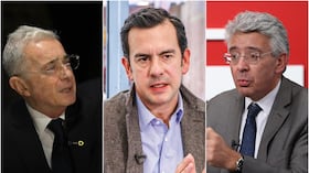 Álvaro Uribe, Rodrigo Lara y Enrique Gómez.
