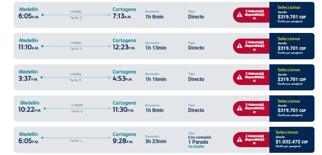 Viva Air vuelo 5 de noviembre Medellín Cartagena