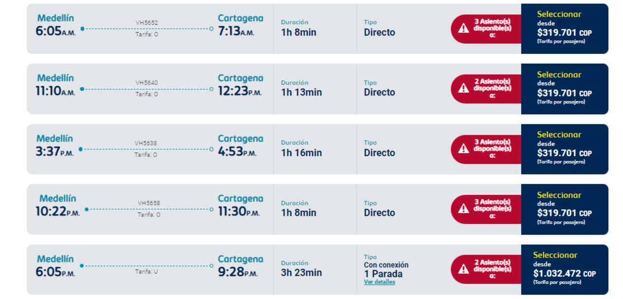 Viva Air vuelo 5 de noviembre Medellín Cartagena