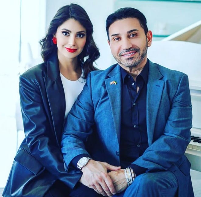 Andrea Aguilera y su exnovio, el falso príncipe árabe.