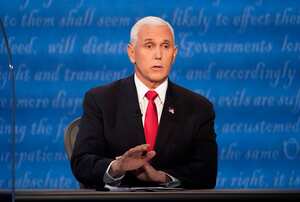 Democratic vice presidential candidate Sen. Kamala Harris, D-Calif., waves as she arrives on stage for the vice presidential debate with Vice President Mike Pence Wednesday, Oct. 7, 2020, at Kingsbury Hall on the campus of the University of Utah in Salt Lake City. (AP Photo/Julio Cortez)