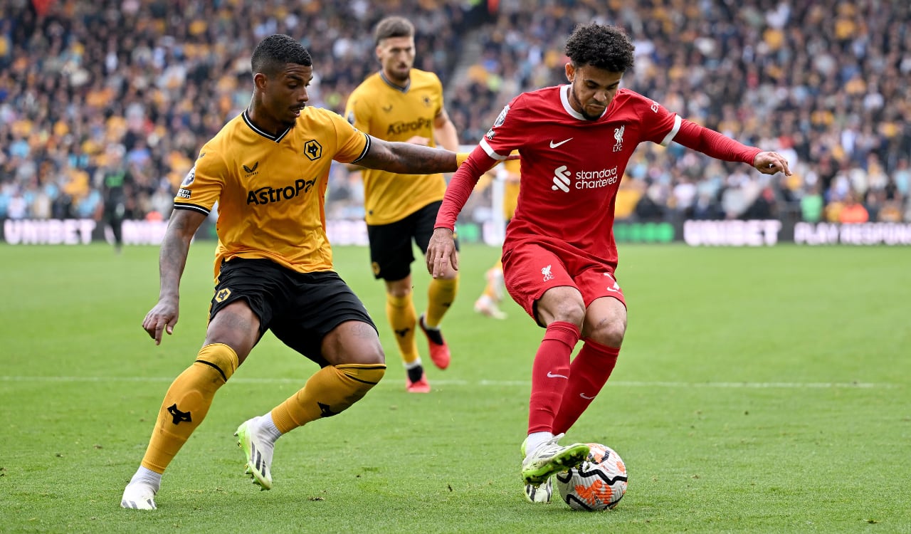 Luis Díaz jugó todo el segundo tiempo ante Wolves en Premier League