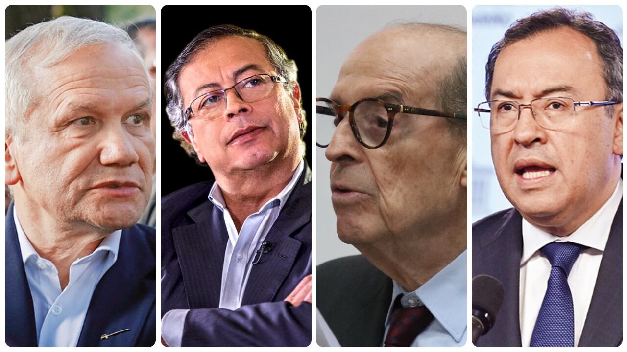 De izquierda a derecha: Carlos Ramón González, Gustavo Petro, Álvaro Leyva y Alfonso Prada.