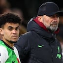 Luis Díaz y Jürgen Klopp, jugador y técnico del Liverpool FC