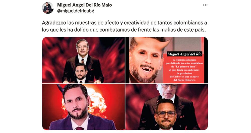 Tuit de Miguel Ángel del Río burlándose de los memes que le han hecho en redes.