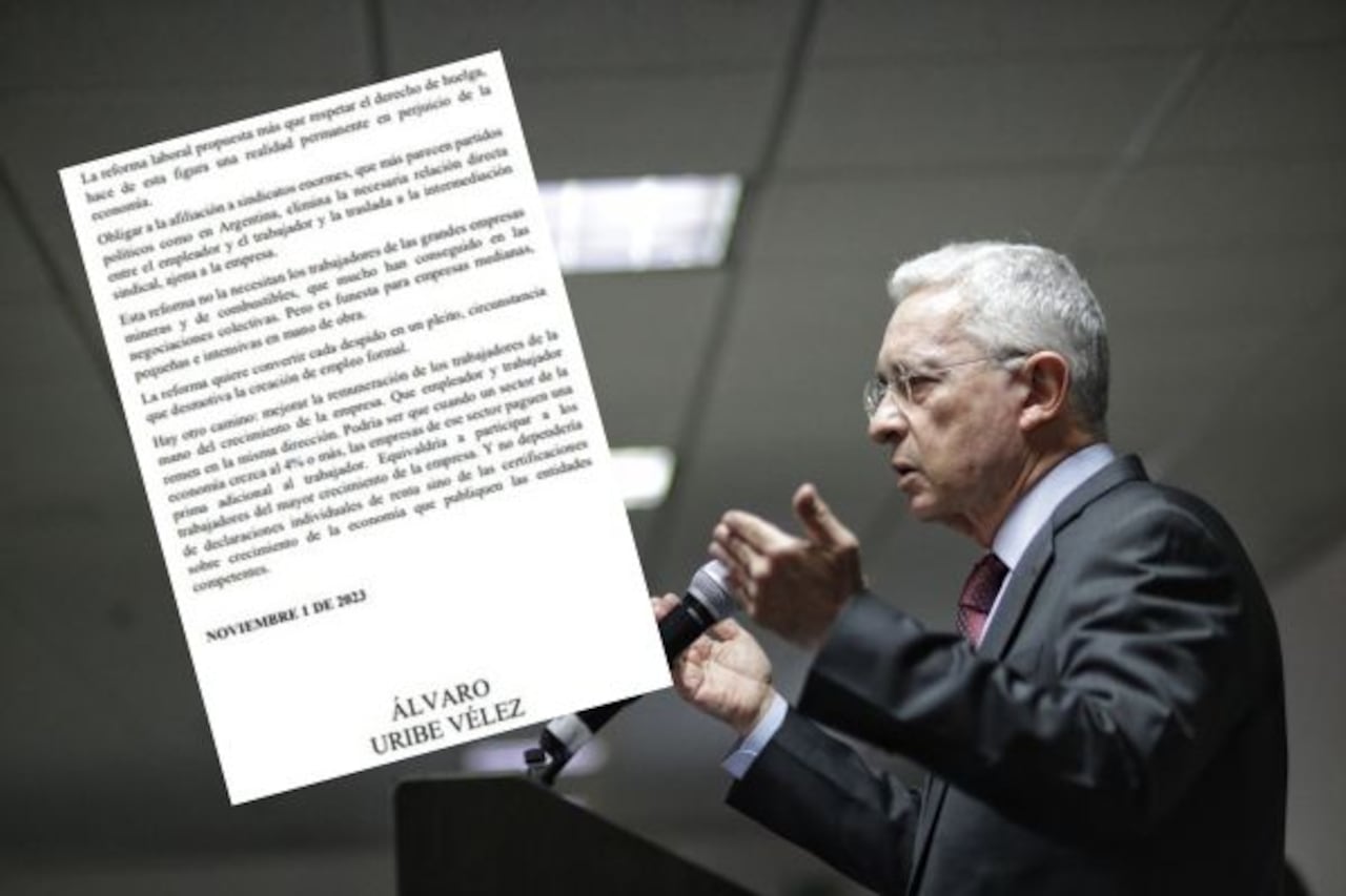 Álvaro Uribe Vélez sostuvo la figura de la huelga en la reforma laboral del Gobierno de Gustavo Petro es una "realidad permanente en perjuicio de la
economía".
