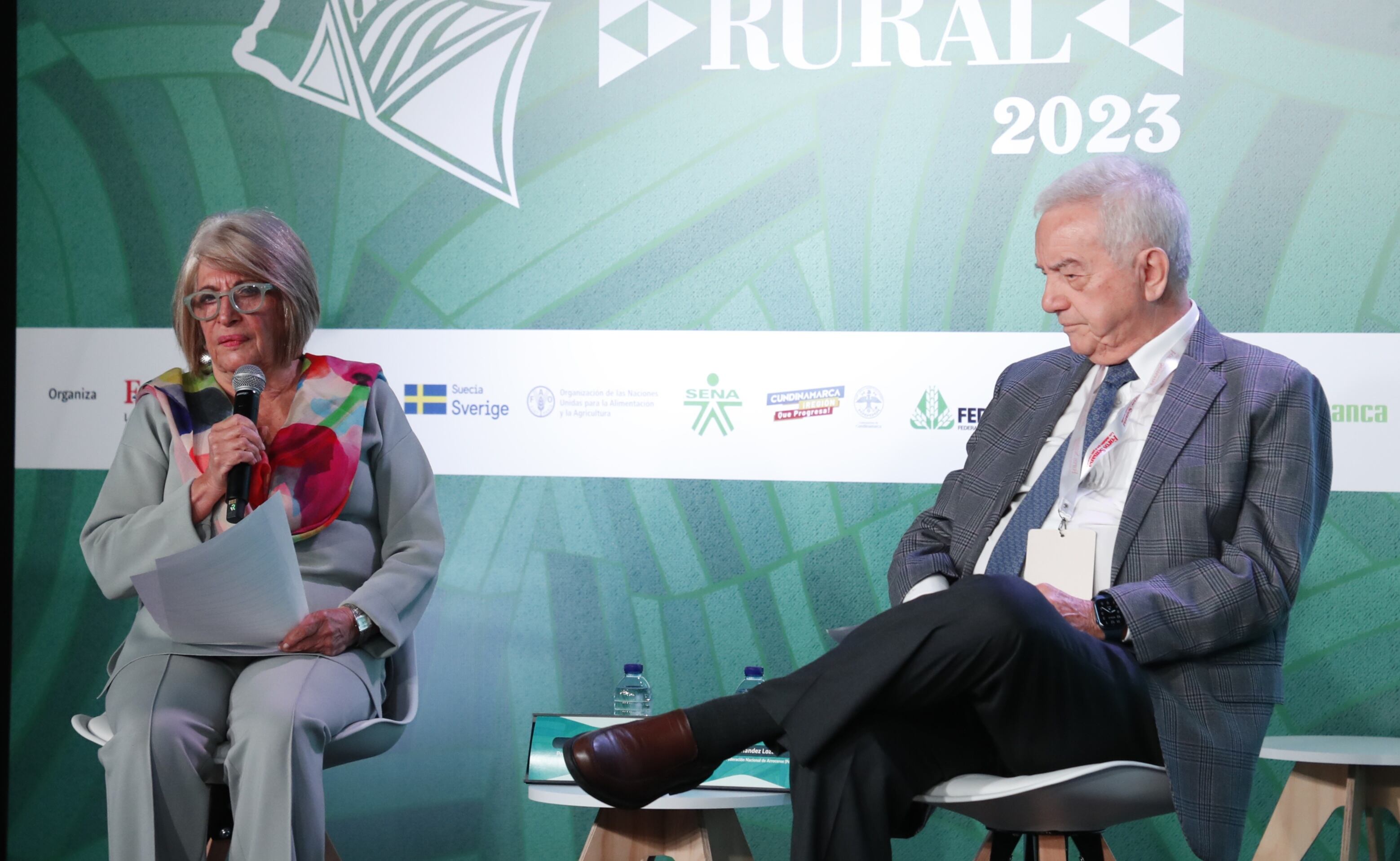 Cecilia López, exministra de agricultura y presidenta de la fundación Cisoe y Rafael Hernández Lozano, gerente general de la Federación Nacional de Arroceros (Fedearroz).