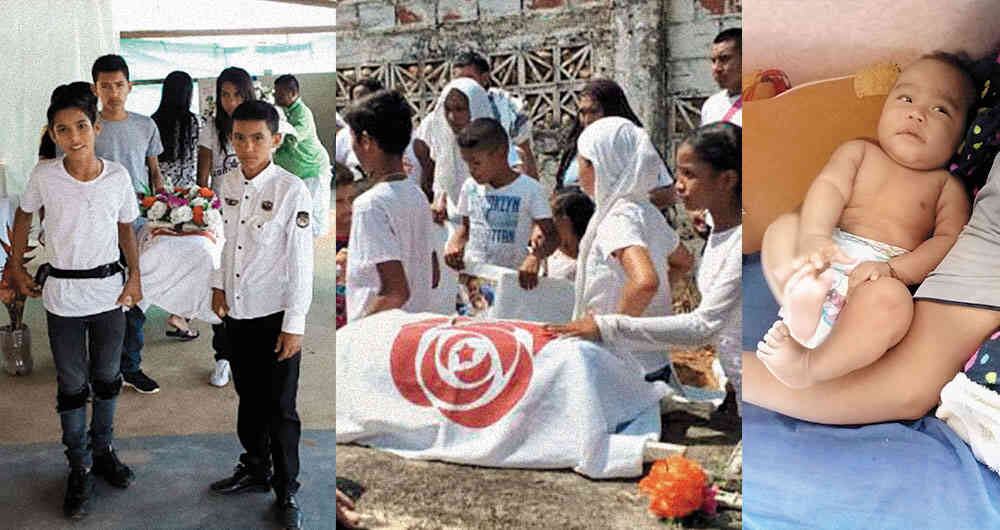 Más de 150 personas acompañaron a Samuel David en sus exequias. Entre ellos, decenas de niños que cargaron el féretro en un trayecto de media hora bajo el sol.