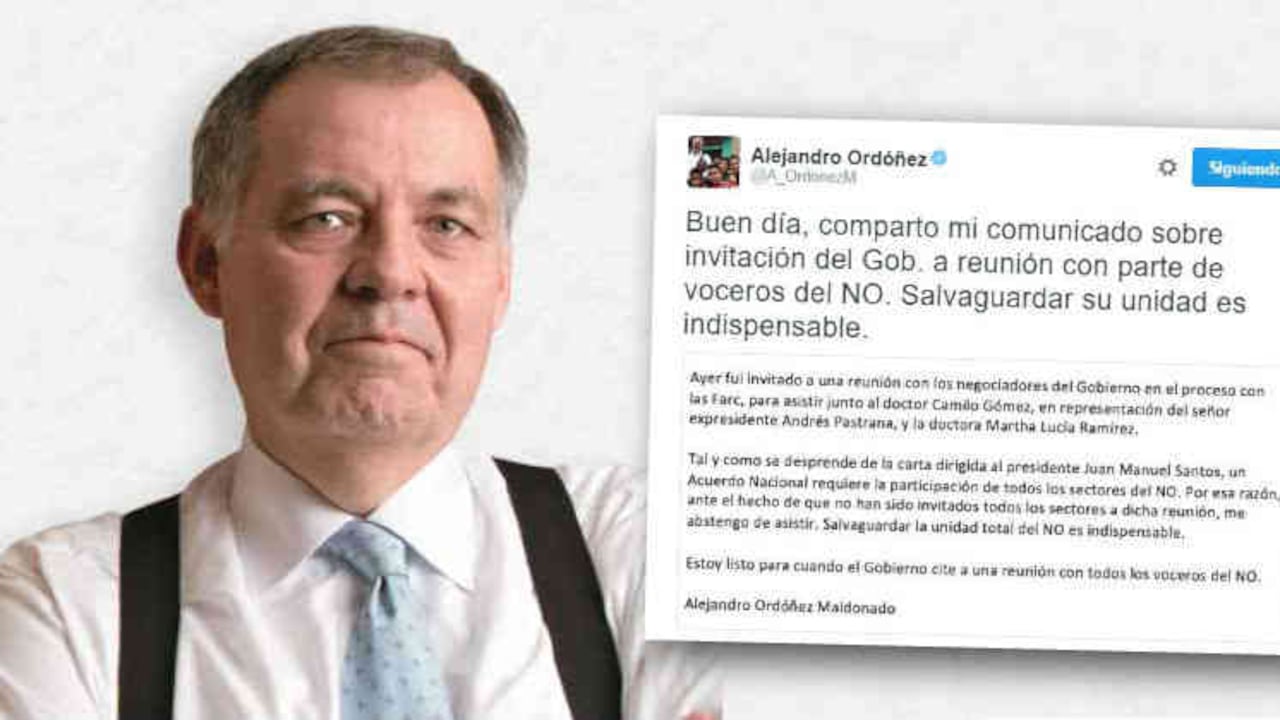 El exprocurador Alejandro Ordóñez respondió a la invitación con un comunicado en su cuenta de Twitter.