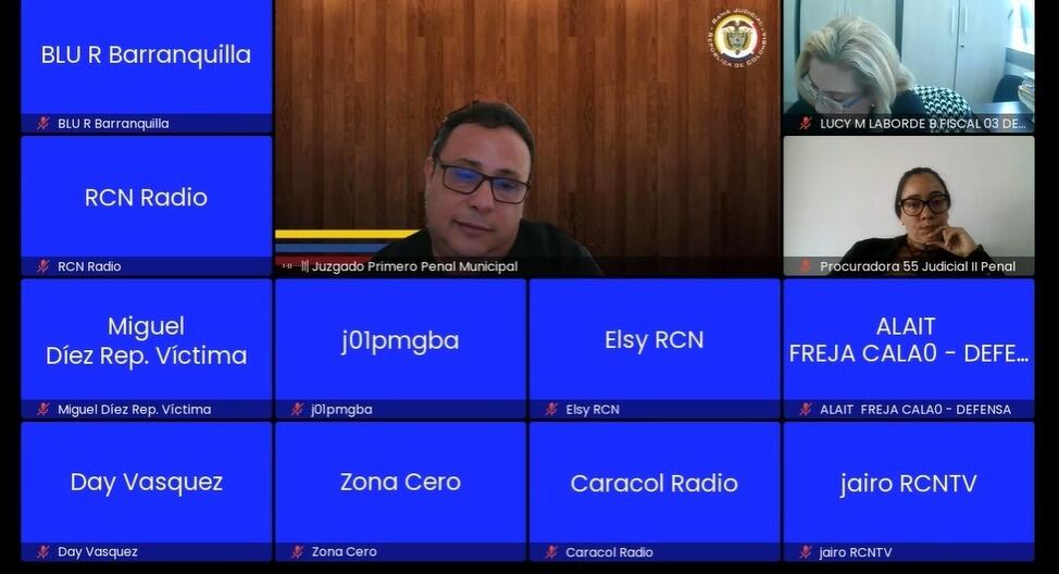 Audiencia virtual de solicitud de revocatoria de medida de Day Vásquez.