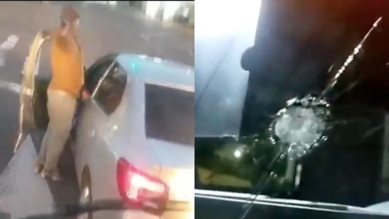 Momento en que el sujeto dispara contra el bus del SITP.