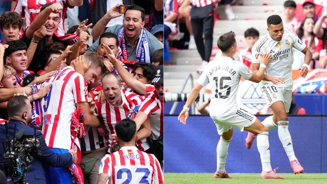 Cuatro goles hubo en el primer tiempo del Atlético vs. Real Madrid, por La Liga