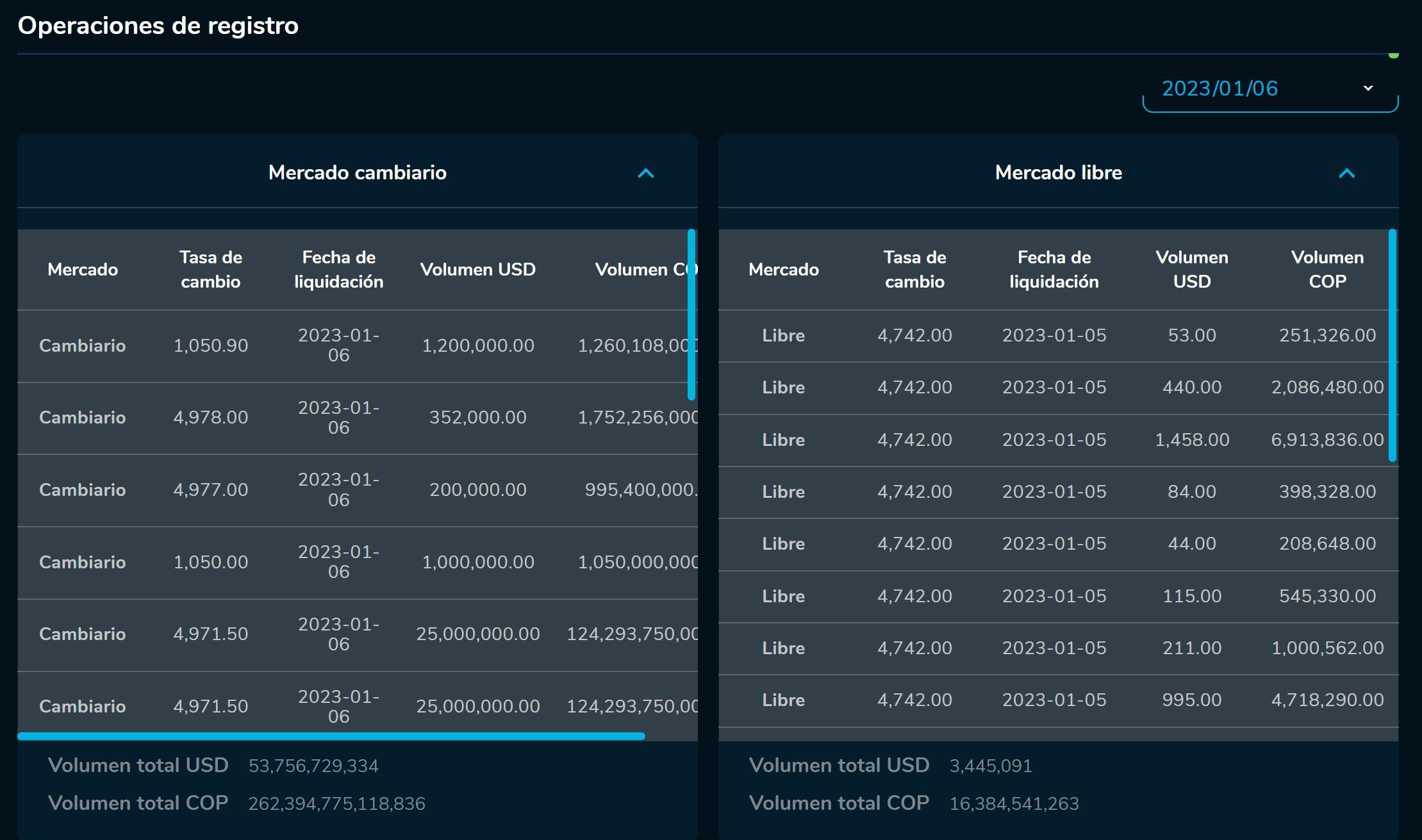 BVC divisas - 06 de enero