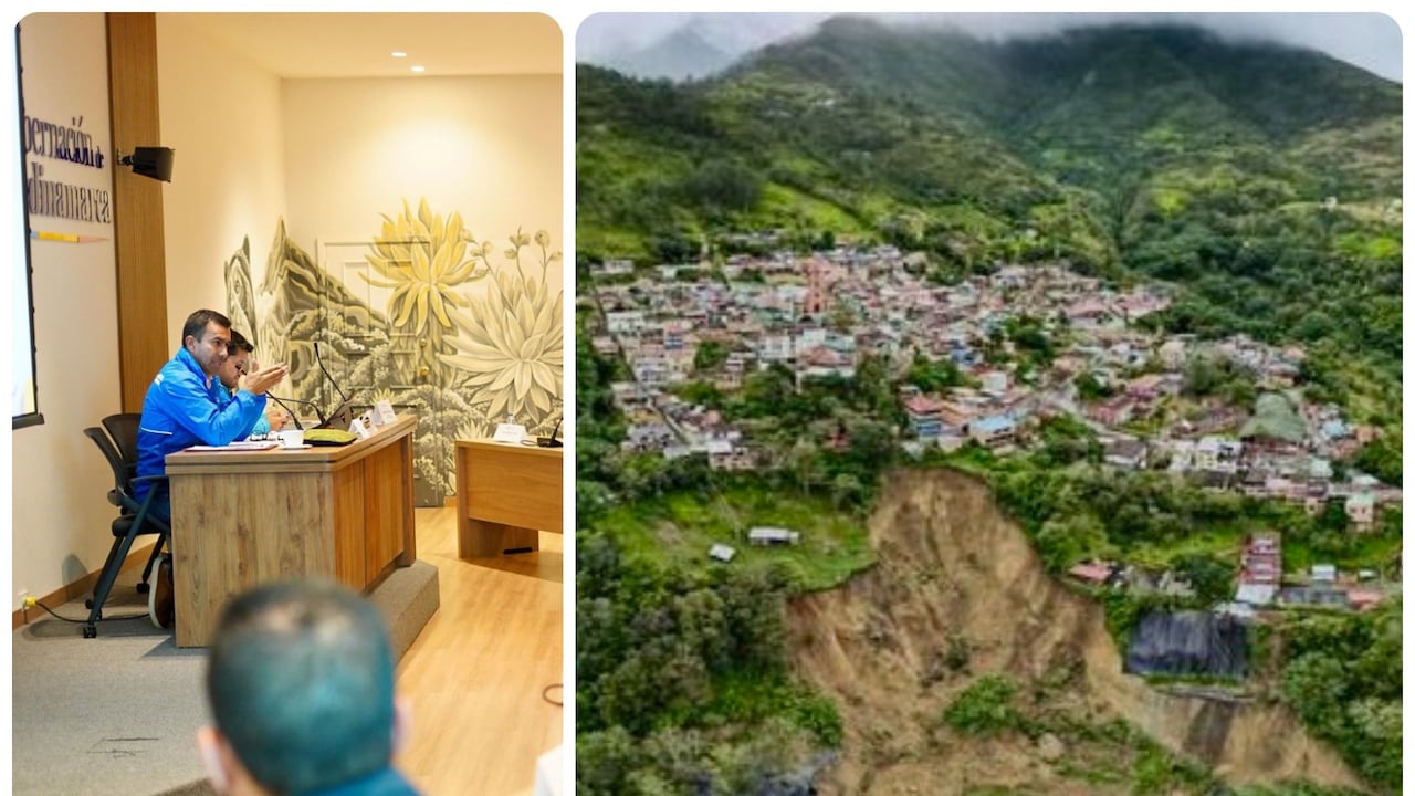 Gobernador de Cundinamarca, Jorge Emilio Rey Ángel, busca mitigar remoción en masa que amenaza el casco urbano de Quetame.
