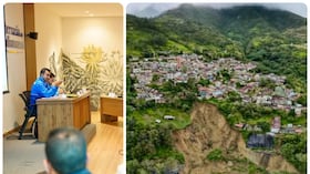 Gobernador de Cundinamarca, Jorge Emilio Ángel, busca mitigar remoción en masa que amenaza el casco urbano de Quetame.