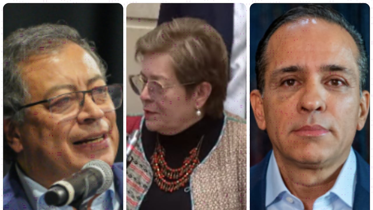 De izquierda a derecha: presidente Gustavo Petro; ministra de Trabajo, Gloria Inés Ramírez, y Alexander López, director de Planeación.