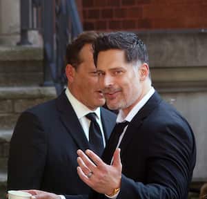 JERSEY CITY, NEW JERSEY - JUNE 01: Joe Manganiello is seen on the set of "Nonnas" on June 1, 2023 in Jersey City, New Jersey. (Photo by Bobby Bank/GC Images)