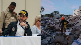 Abelardo De La Espriella e imagen de referencia del terremoto que sacudió a Colombia el 10 de agosto.