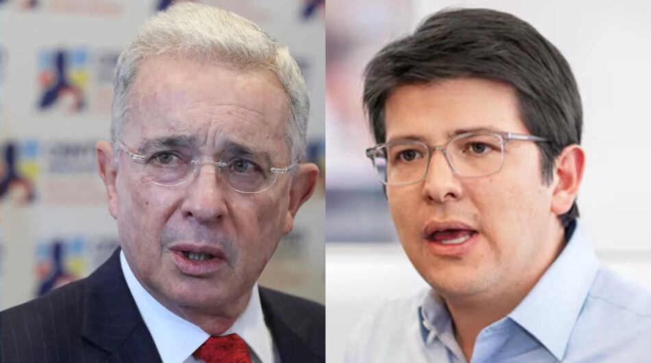 Álvaro Uribe Vélez y Miguel Uribe Turbay.