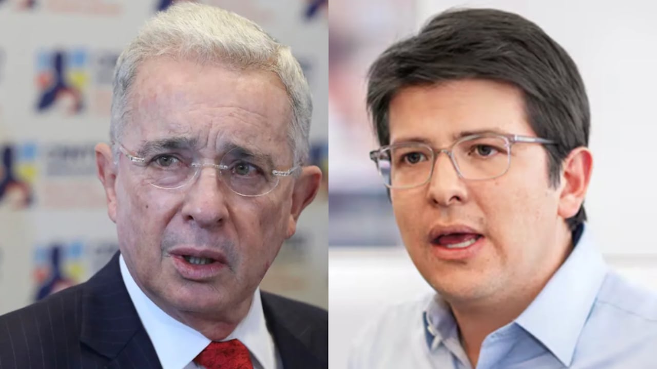 Álvaro Uribe Vélez y Miguel Uribe Turbay.