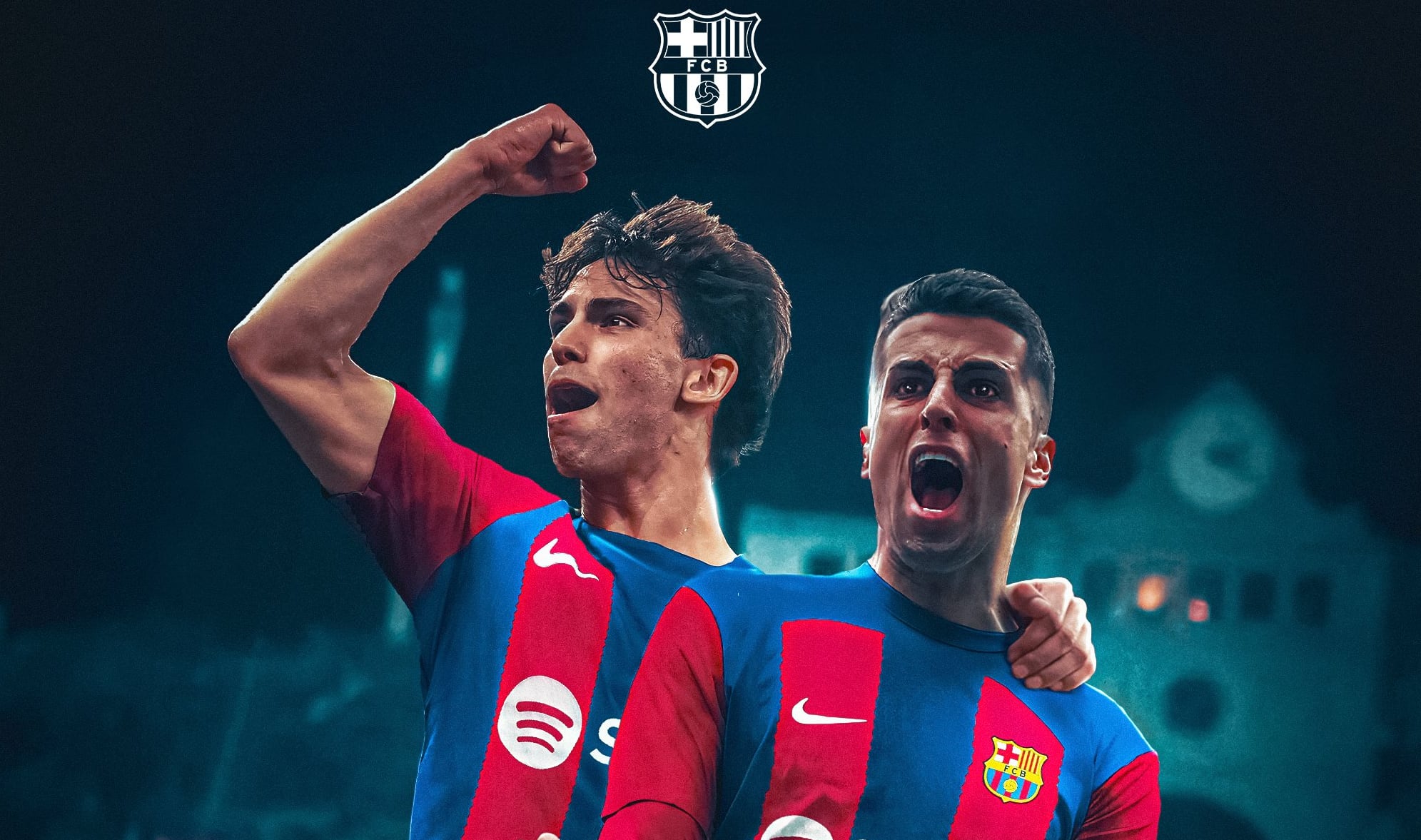 Joao Félix y Joao Cancelo en Barcelona