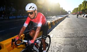 PARIS, FRANCE - JULY 24: Nairo Alexander Quintana Rojas of Colombia and Team Arkéa - Samsic reacts after the 109th Tour de France 2022, Stage 21 a 115,6km stage from Paris La Défense to Paris - Champs-Élysées / #TDF2022 / #WorldTour / on July 24, 2022 in Paris, France. (Photo by Tim de Waele/Getty Images)
