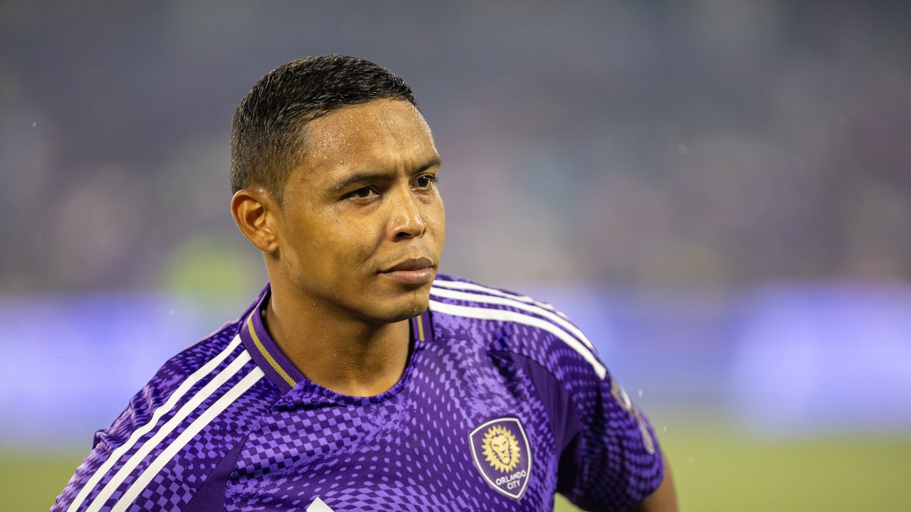 ORLANDO, FLORIDA - AUGUST 10: Luis Muriel #9 of Orlando City stretches before an MLS match between Orlando City and Inter Miami CF at Inter&Co Stadium on August 10, 2025 in Orlando, Florida. (Photo by Eston Parker/ISI Photos/ISI Photos via Getty Images)