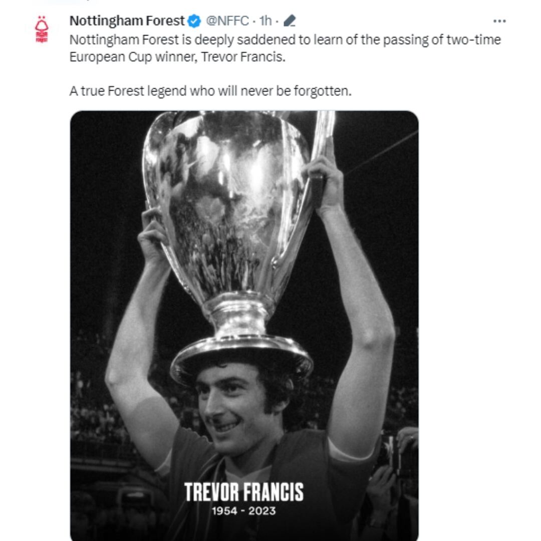 Tweet del equipo británico lamentando el suceso.