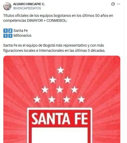 Pantallazo X: @HINCAPIEDATOS