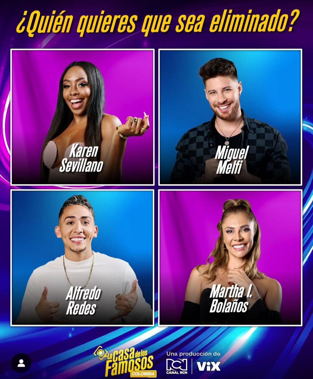 Nominados de la semana a placa de eliminación.