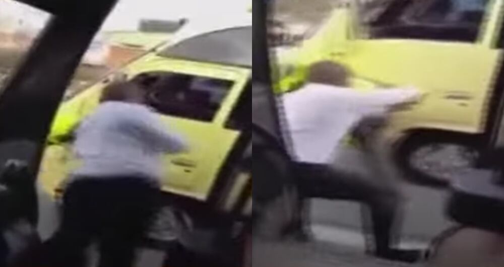 Pelea entre policía y conductor en Soacha