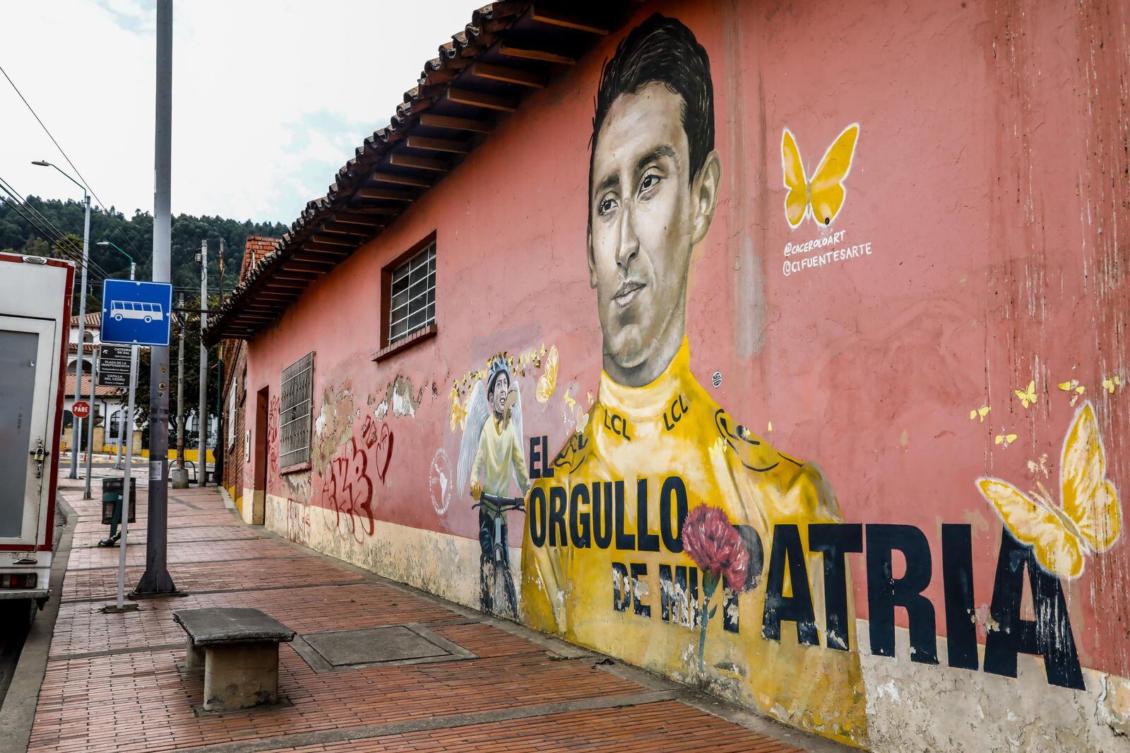 Mural en honor a Egan Bernal, una muestra artística de la oferta turística alrededor del ciclismo en Zipaquirá.