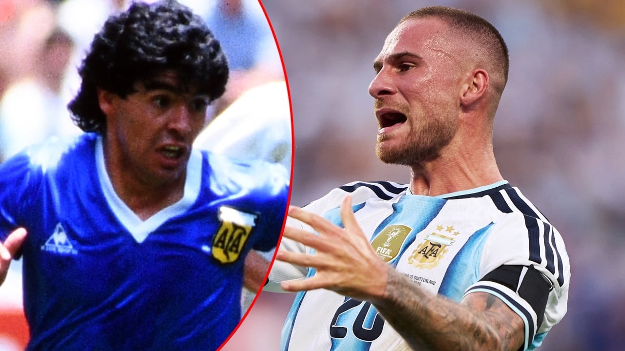 Diego Maradona y Alexis Mac Allister
