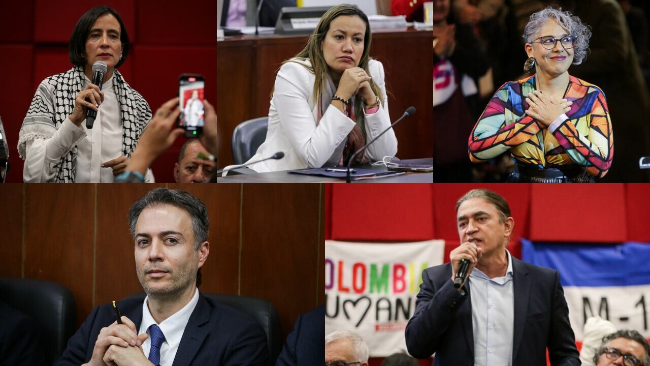 De izquierda a derecha: Susana Muhamad, Carolina Corcho, María José Pizarro, Daniel Quintero y Gustavo Bolívar.