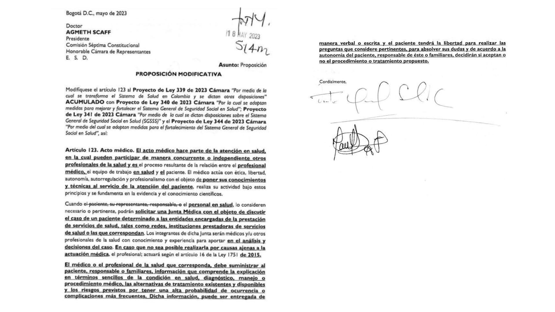 Nuevo artículo 123, aprobado el 23 de mayo, en la Comisión Séptima de la Cámara de Representantes.